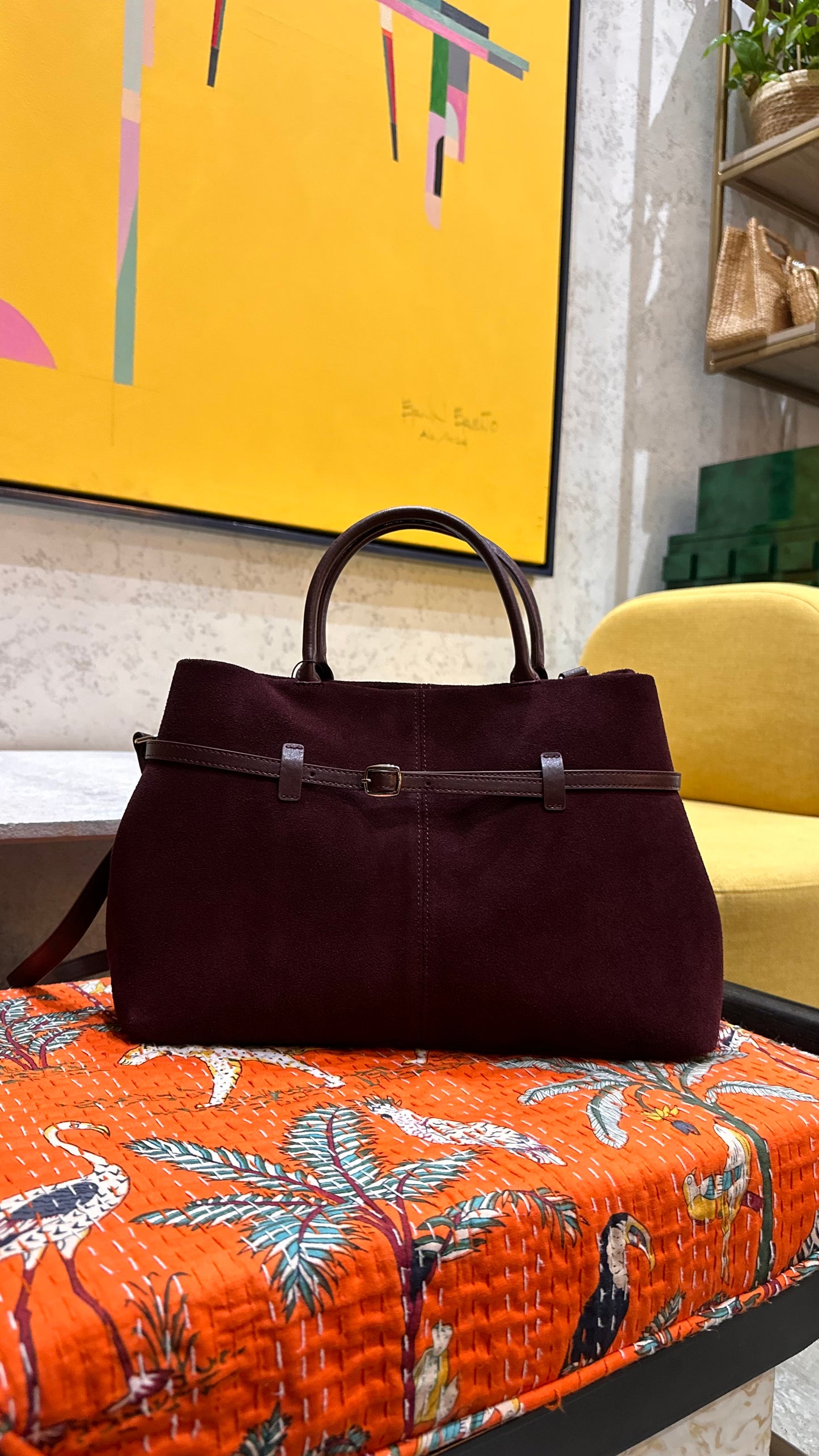 Burgandy suede